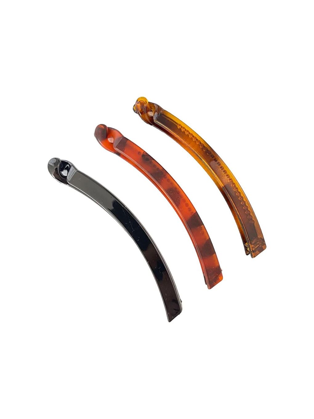 Kahverengi Kaplumbağa Sırtı Desenli Plastik Muz Toka 3 Adet-3