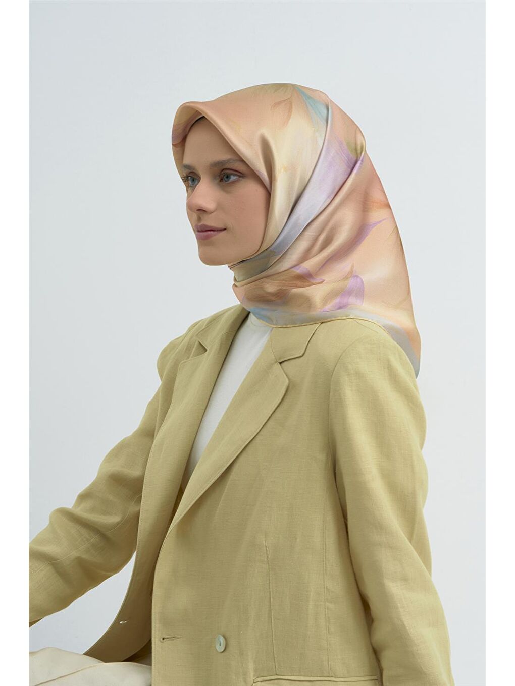 Turuncu Saf İpek Sura Eşarp 9519D 83-1