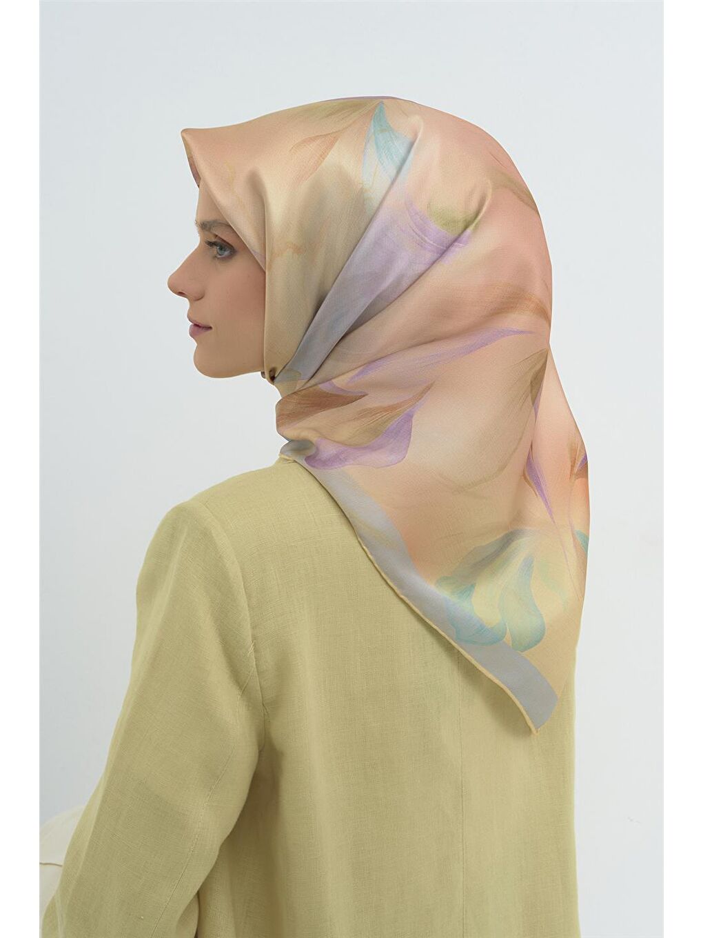 Turuncu Saf İpek Sura Eşarp 9519D 83-2