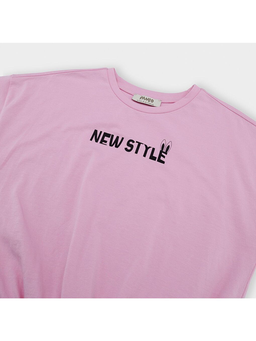 Panço Pembe Kız Çocuk  Baskı Detaylı T-Shirt - 4