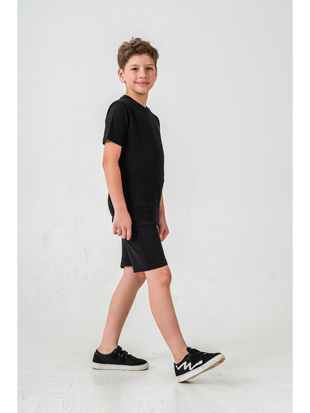 Siyah New York City Baskılı  Erkek Çocuk Şort - Tişört Takımı-3