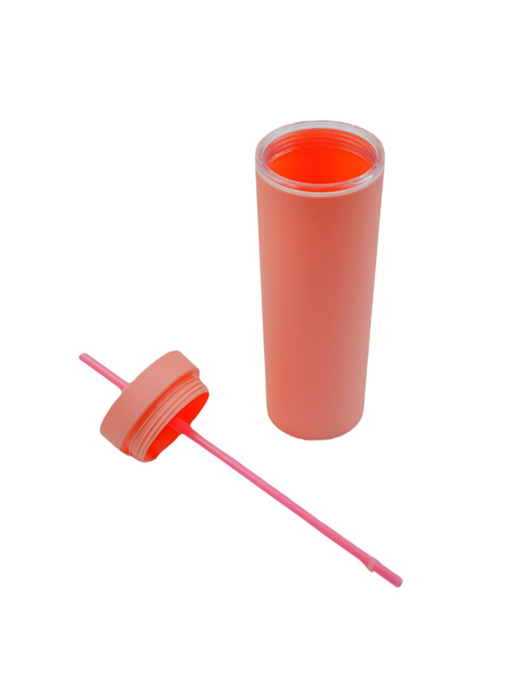 BottleBoss Pembe Çift Katmanlı Pipetli Sızdırmaz Kapak Bardak Matara 470 Ml Pembe - 5