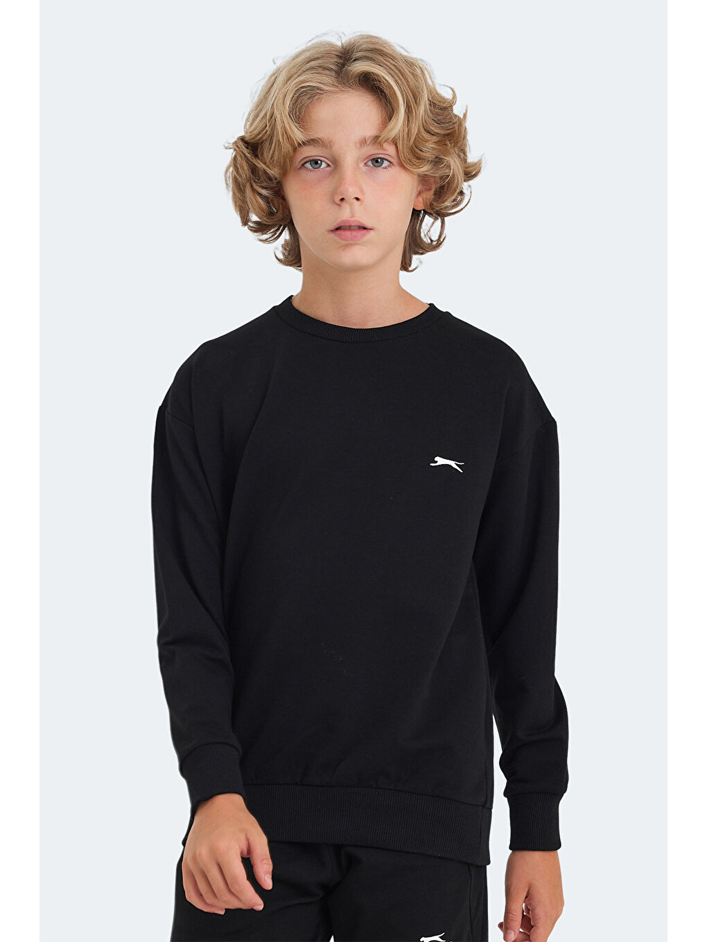 SLAZENGER LUPPA Unisex Çocuk Sweatshirt Siyah