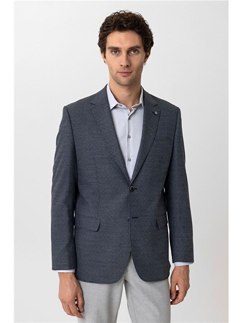 Parlament Mavi Regular Armürlü Mono Yaka 6 Drop Ceket-1