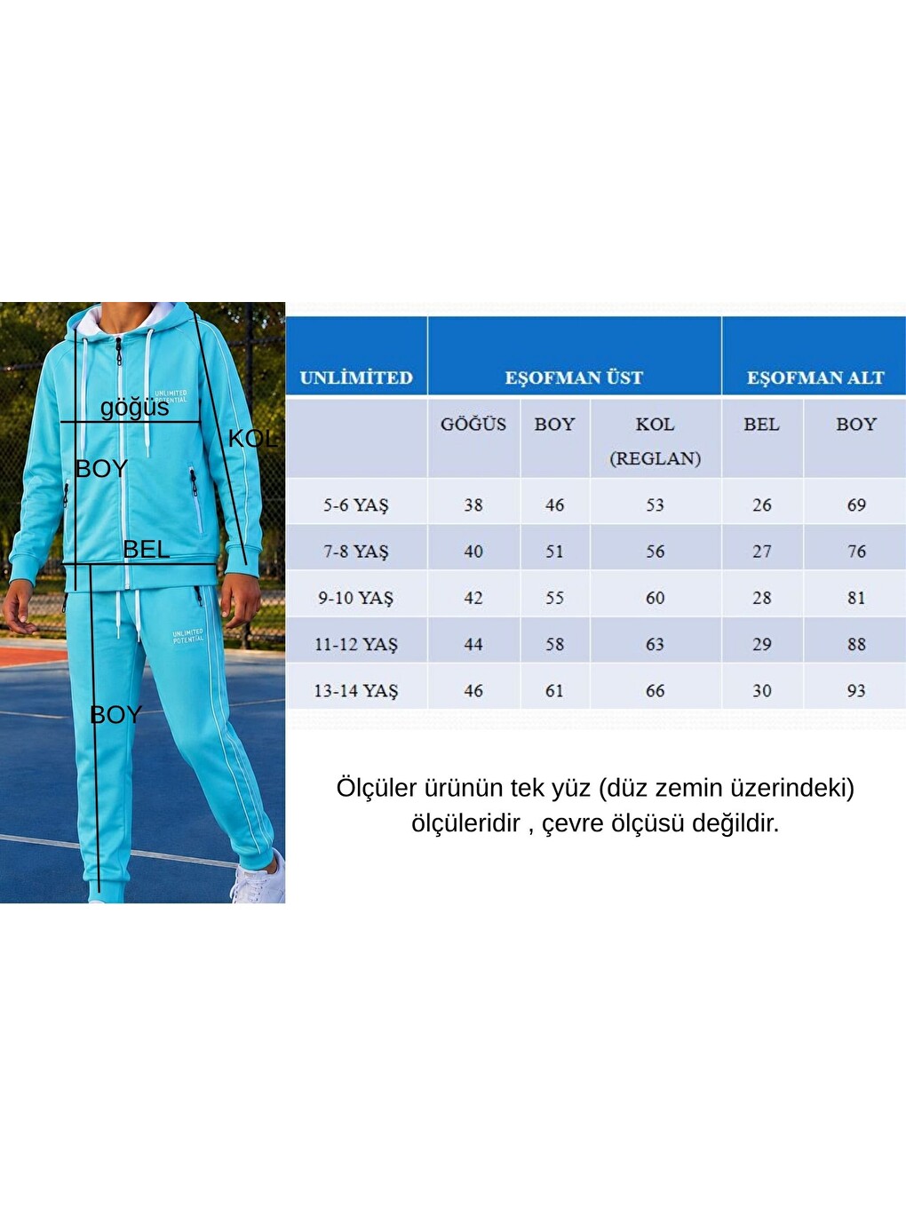 İndigo Erkek Çocuk Scuba Unlimited Çift Şeritli Kapüşonlu Reglan Kol Dalgıç Kumaş Eşofman Takımı Esf7024-4