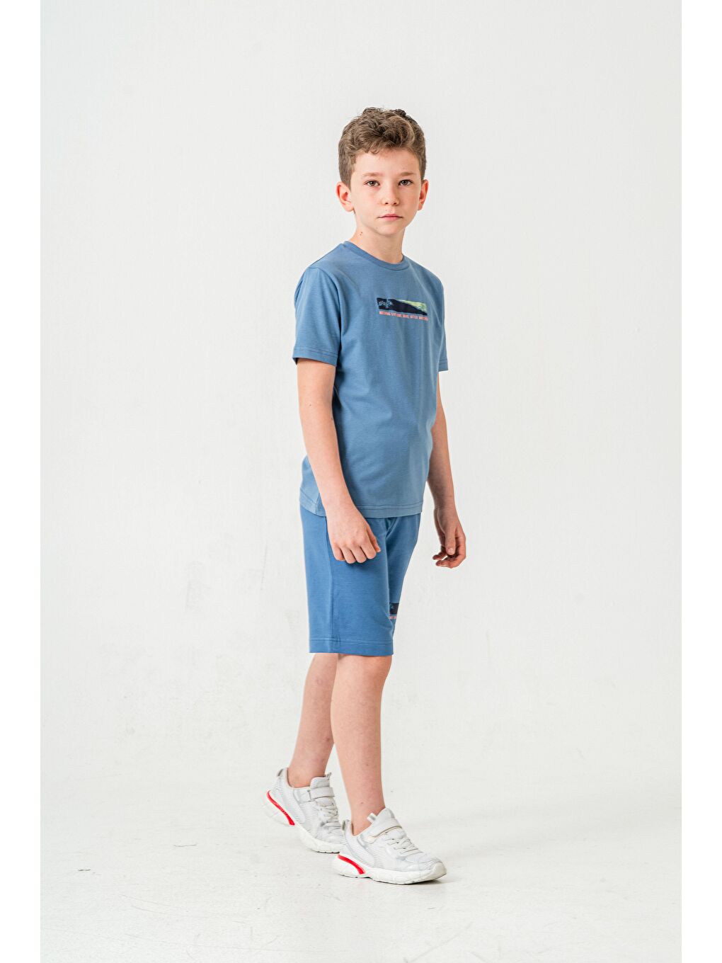 Mavi Nothing Like One Wave After Another Baskılı  Erkek Çocuk Şort - Tişört Takımı-2