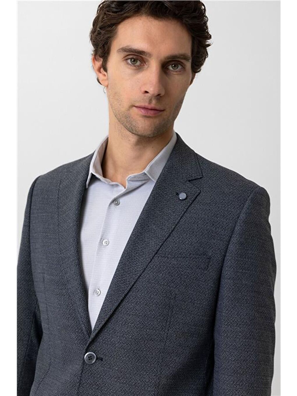 Parlament Mavi Regular Armürlü Mono Yaka 6 Drop Ceket-4