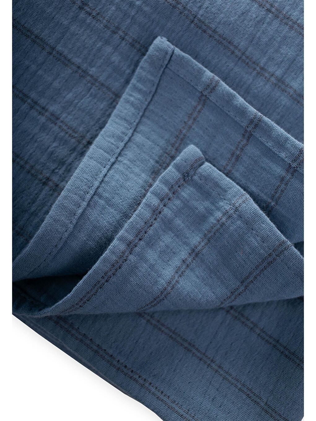 Naturel Battaniye 90X100cm İndigo Çift Çizgili-2