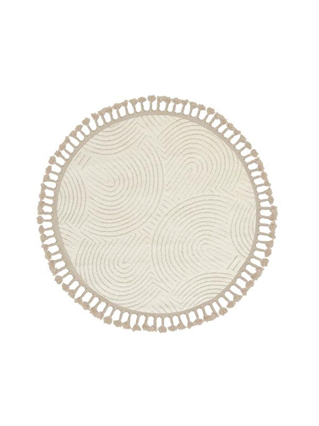 Gri Stella Form Yuvarlak Halı - 120x120 cm