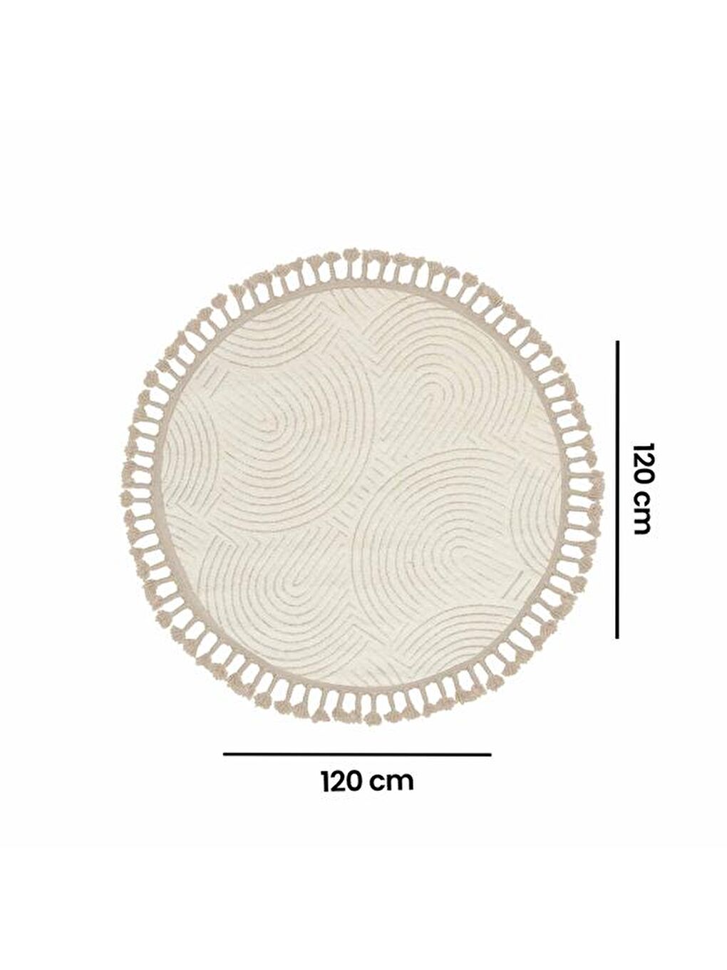 Gri Stella Form Yuvarlak Halı - 120x120 cm-2