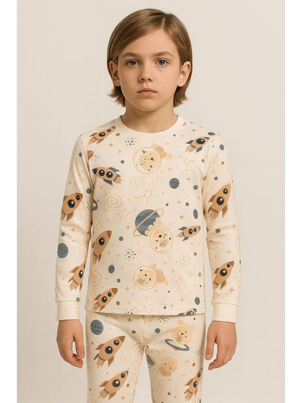 Karışık Erkek Çocuk Uzay Desenli Pijama Takımı