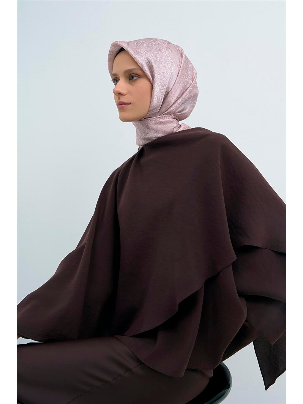 Pembe Saf İpek Twill Eşarp 9537D 01