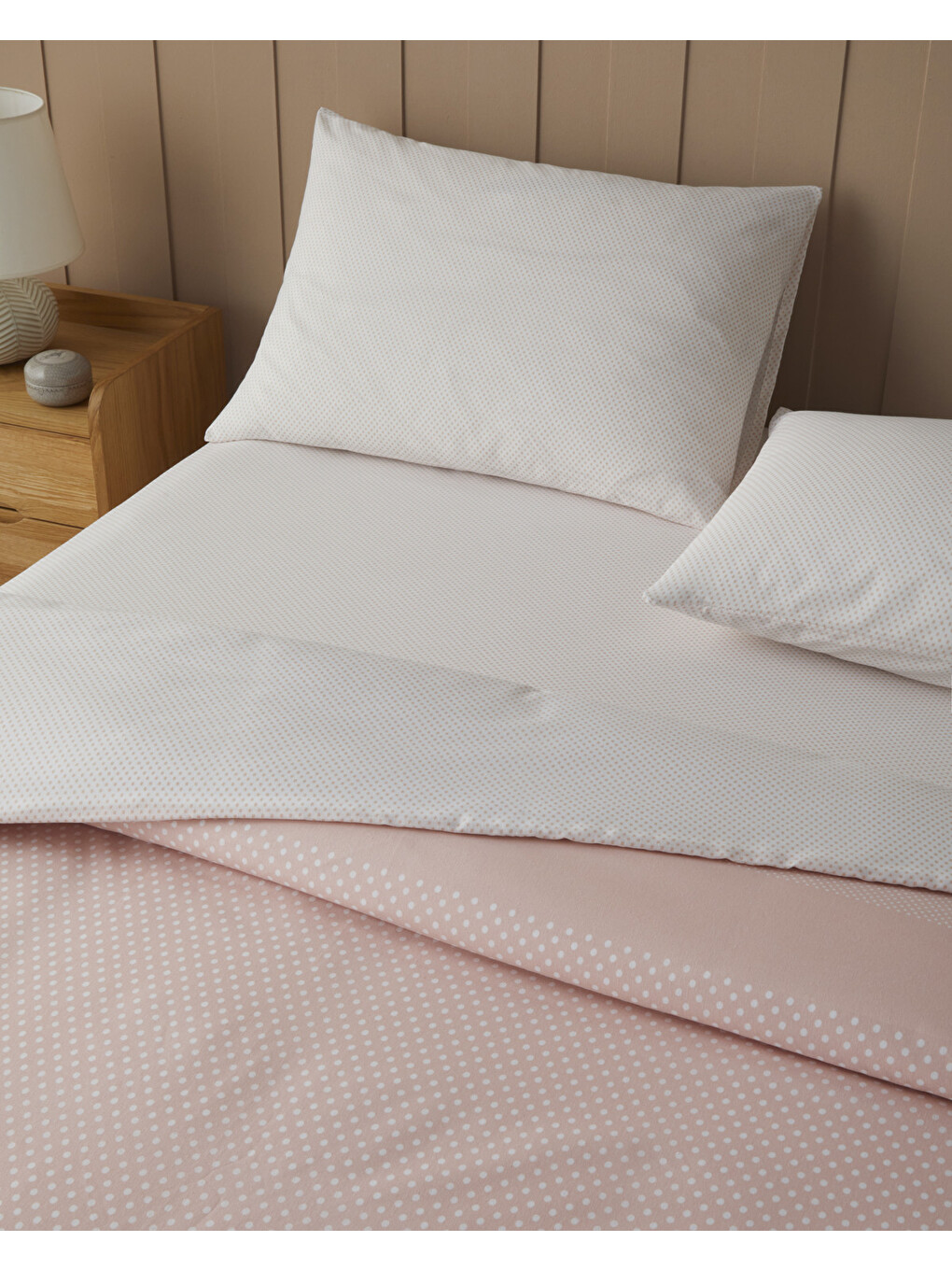 Pembe Sweet Dots Kolay Ütülenir Çift Kişilik Çarşaflı Nevresim Takımı 200x220 Cm Açık Mavi-1