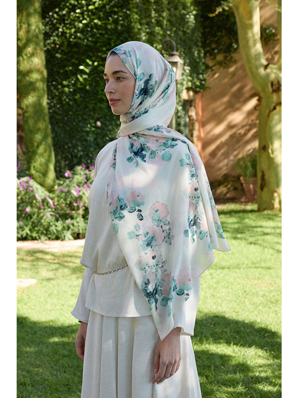 Yeşil Deluxe Summer Flow Şal Yosun-1