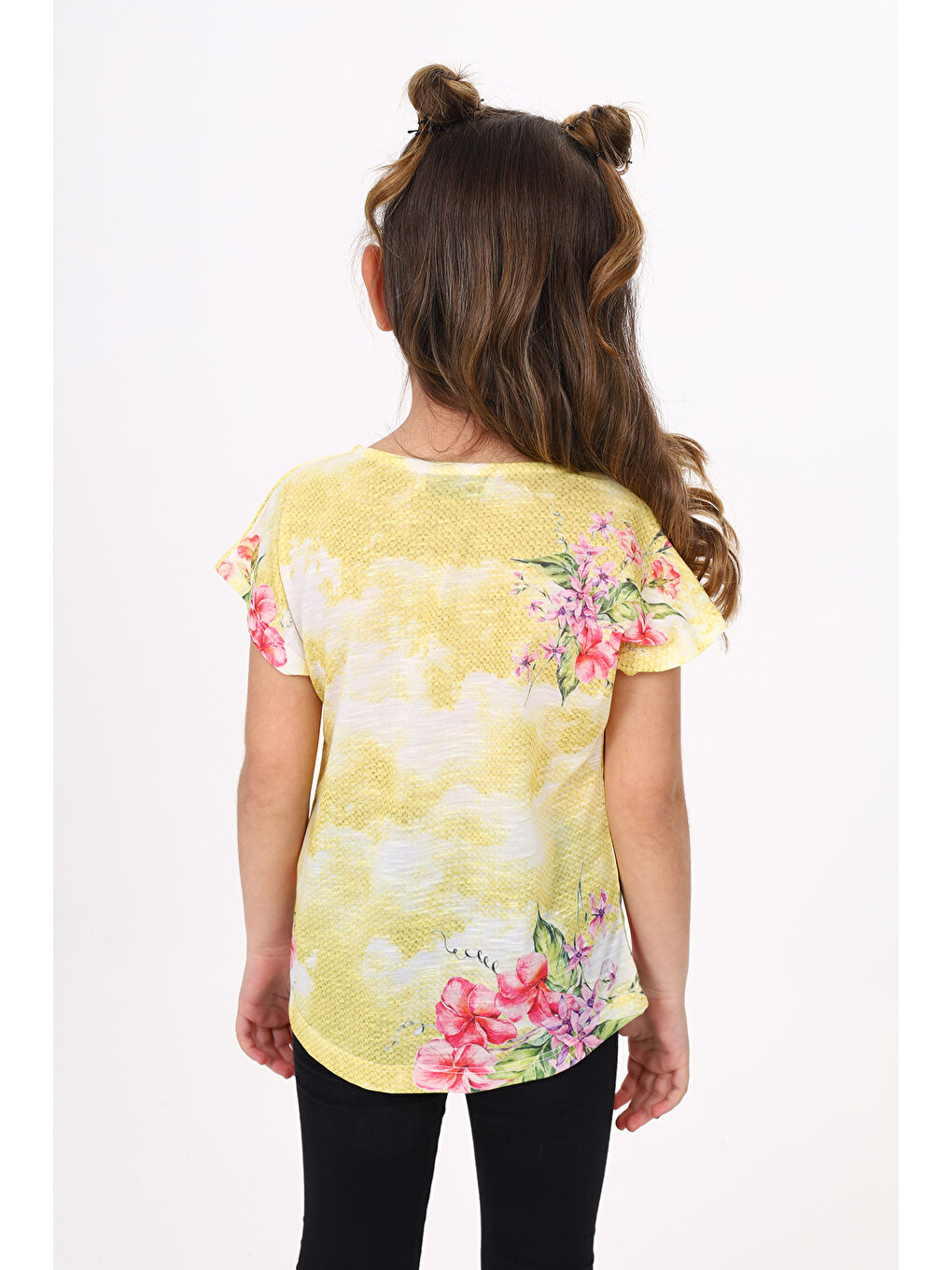 Sarı Kız Çocuk Sometimes Baskılı Tişört-4