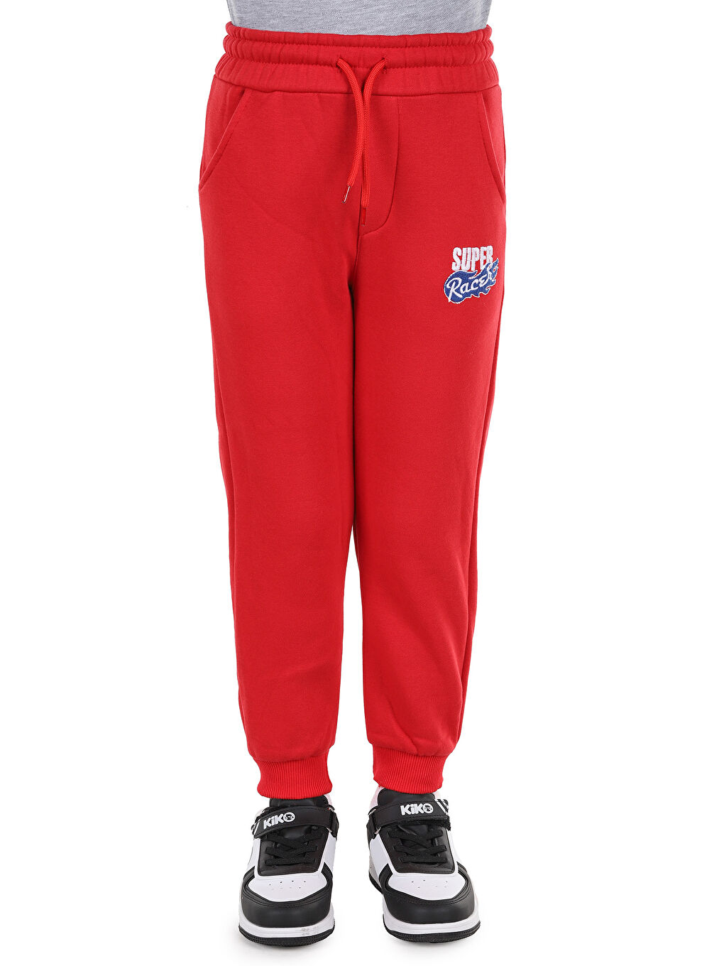 Kırmızı Paça Lastikli Erkek Çocuk Eşofman Altı