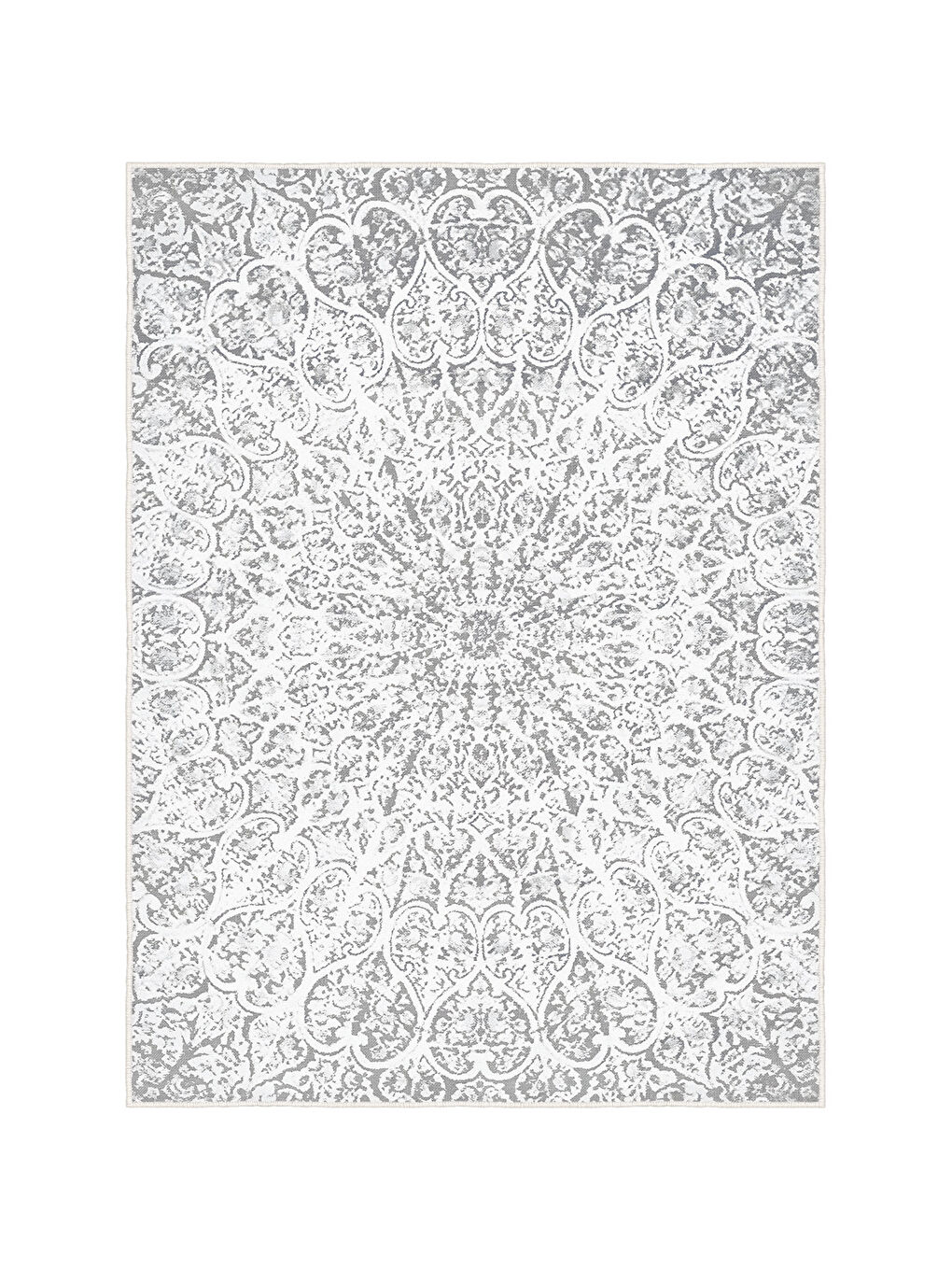 Gri Dekoratif Özel Tasarım Yıkanabilir İnce Kaymaz Tabanlı Modern Halı KECE FR01