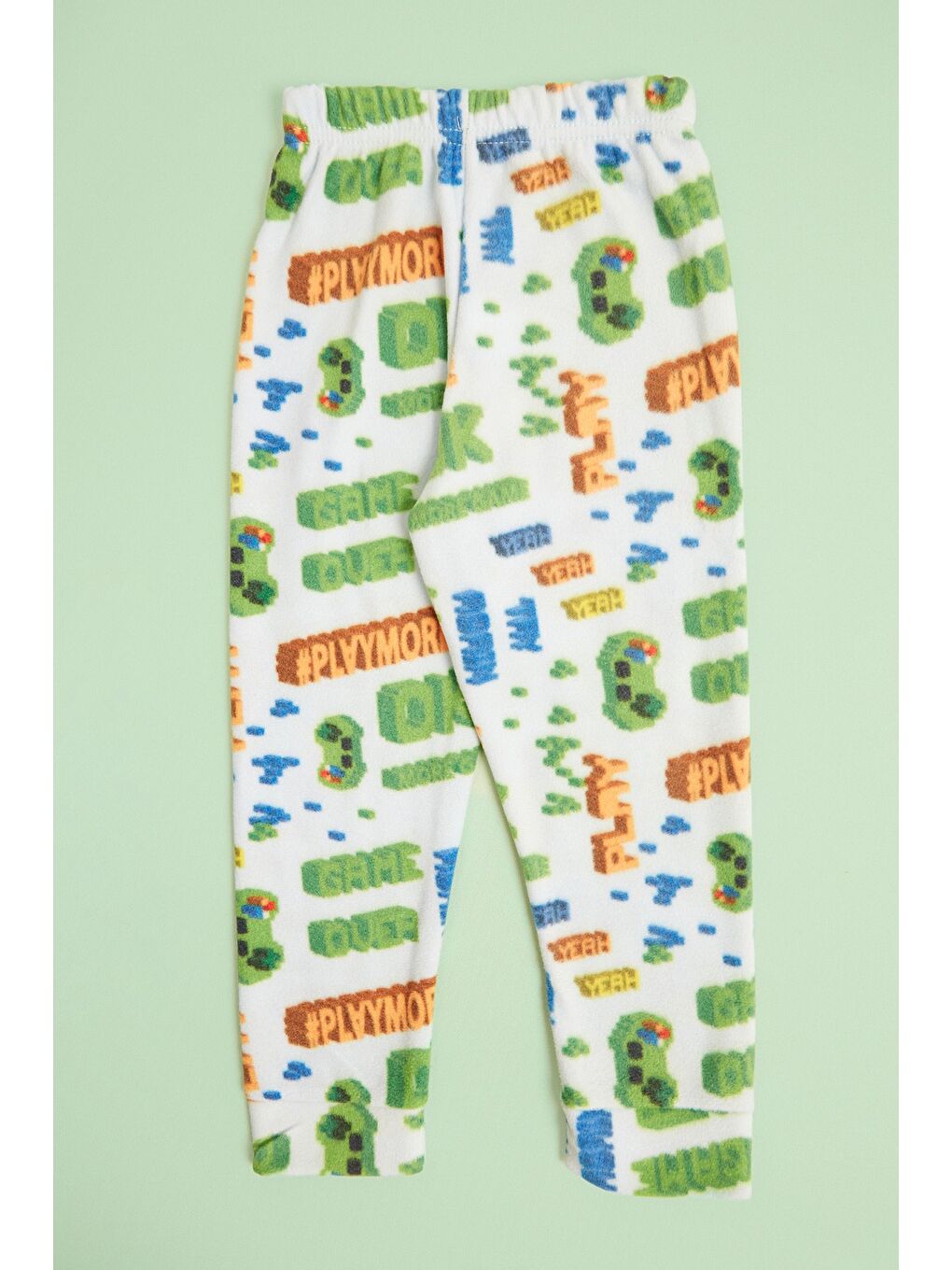 Mavi Ev Desenli Polar Unisex Çocuk Pijama Takımı-4