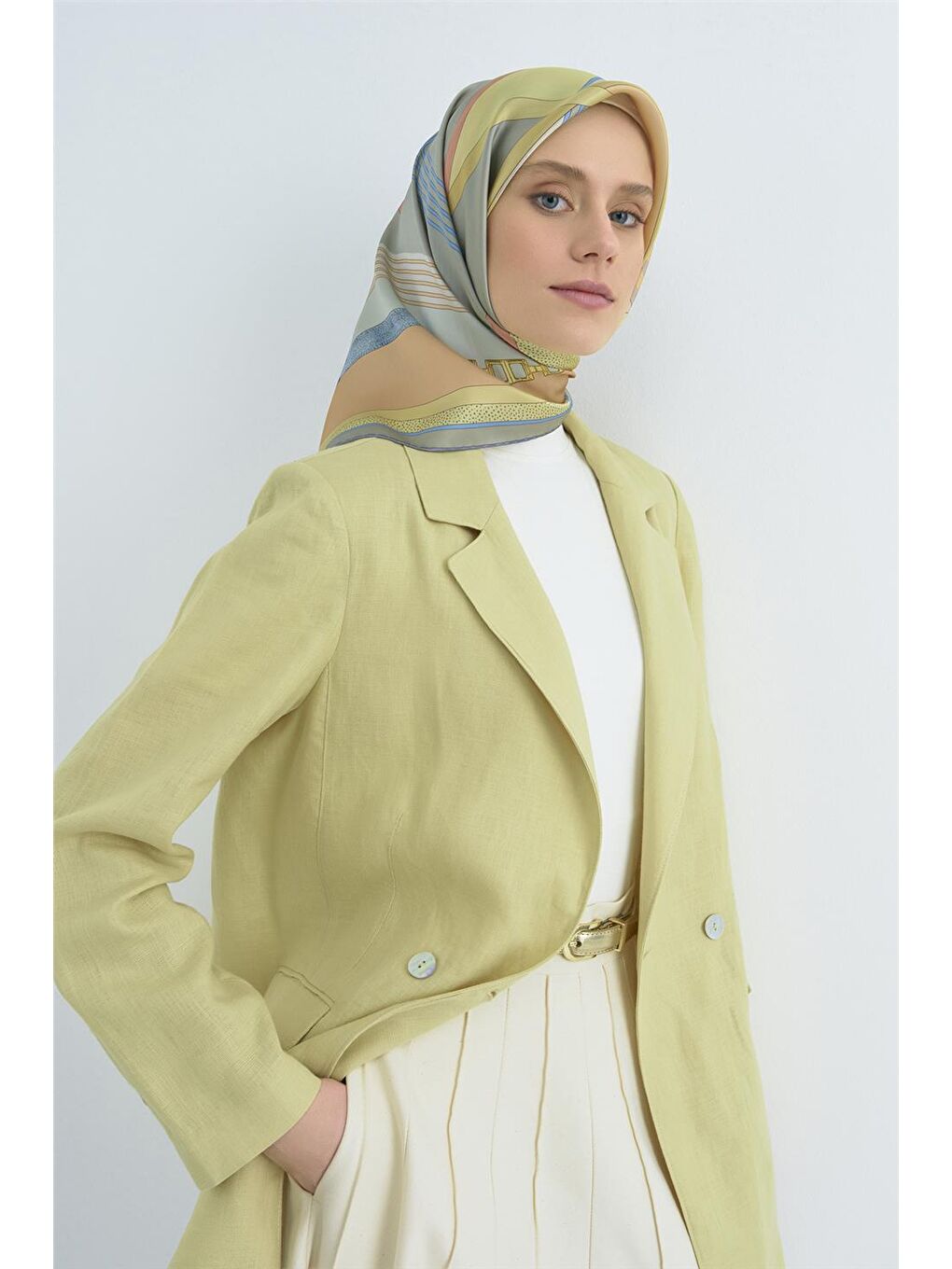 Yeşil Saf İpek Sura Eşarp 9521D 82-1