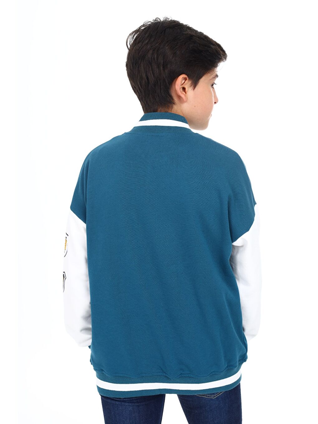 Petrol Erkek Çocuk Baskılı Kolej Hırka-5