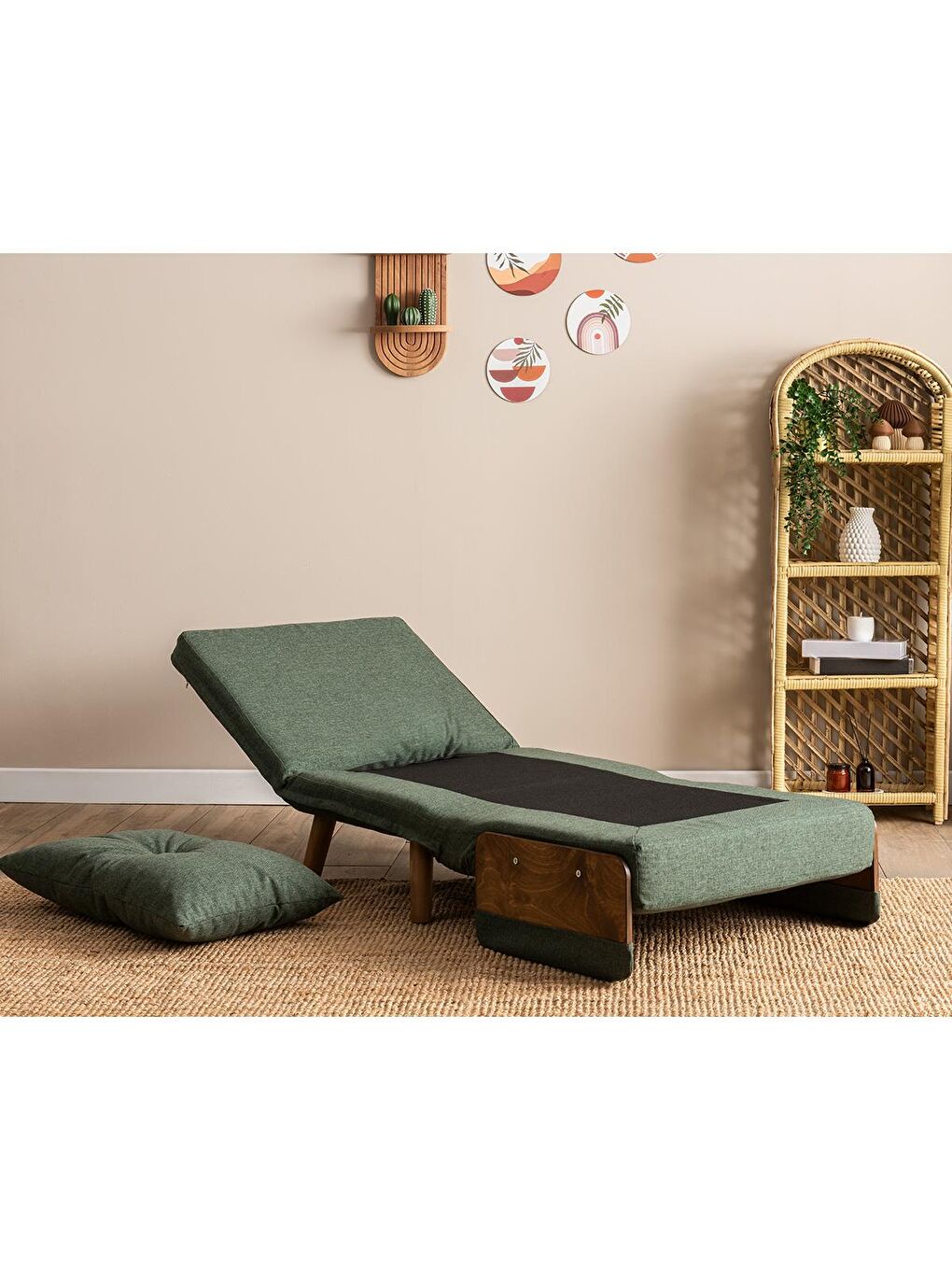 Cosmo Tekli Katlanır Yataklı Koltuk - Keten Haki-1