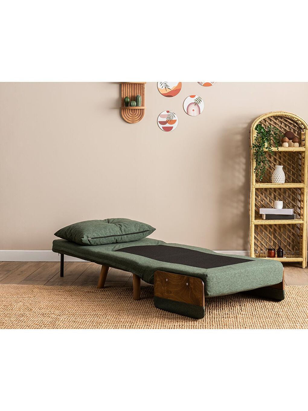 Cosmo Tekli Katlanır Yataklı Koltuk - Keten Haki-2