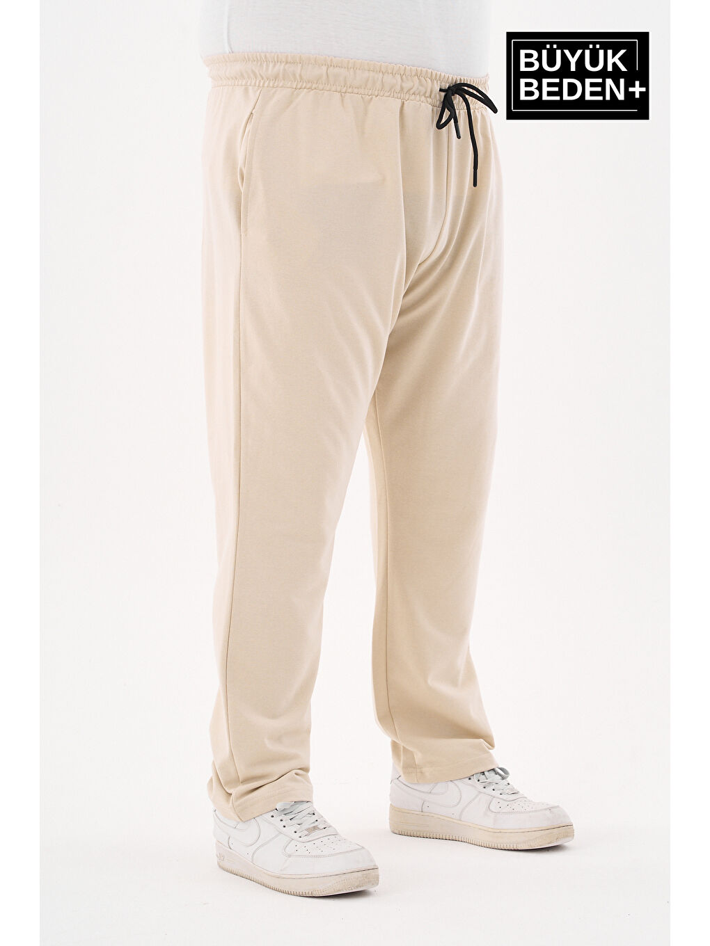 Bej Erkek Büyük Beden İnce Eşofman Altı SPR25BEA52-3