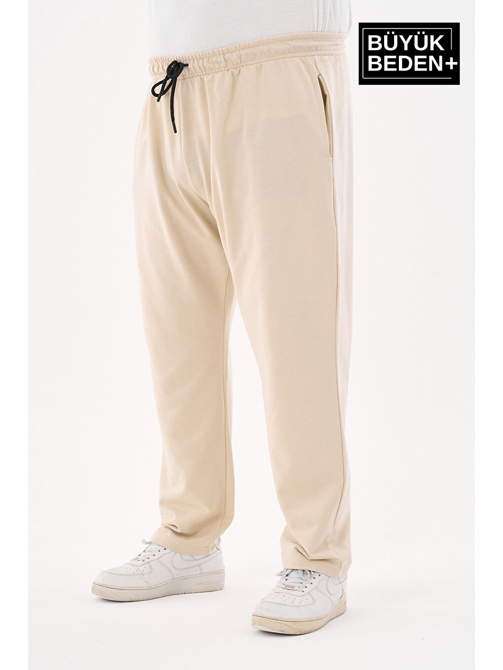 Bej Erkek Büyük Beden İnce Eşofman Altı SPR25BEA52-4