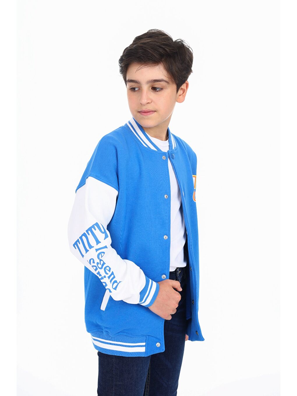 Mavi Erkek Çocuk Baskılı Kolej Hırka-2