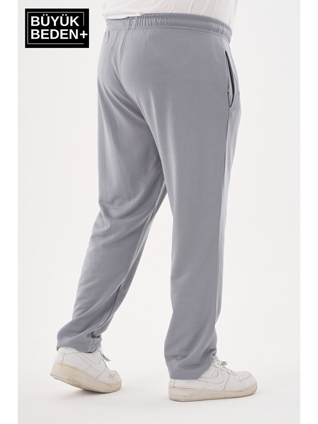 Gri Erkek Büyük Beden İnce Eşofman Altı SPR25BEA52-2