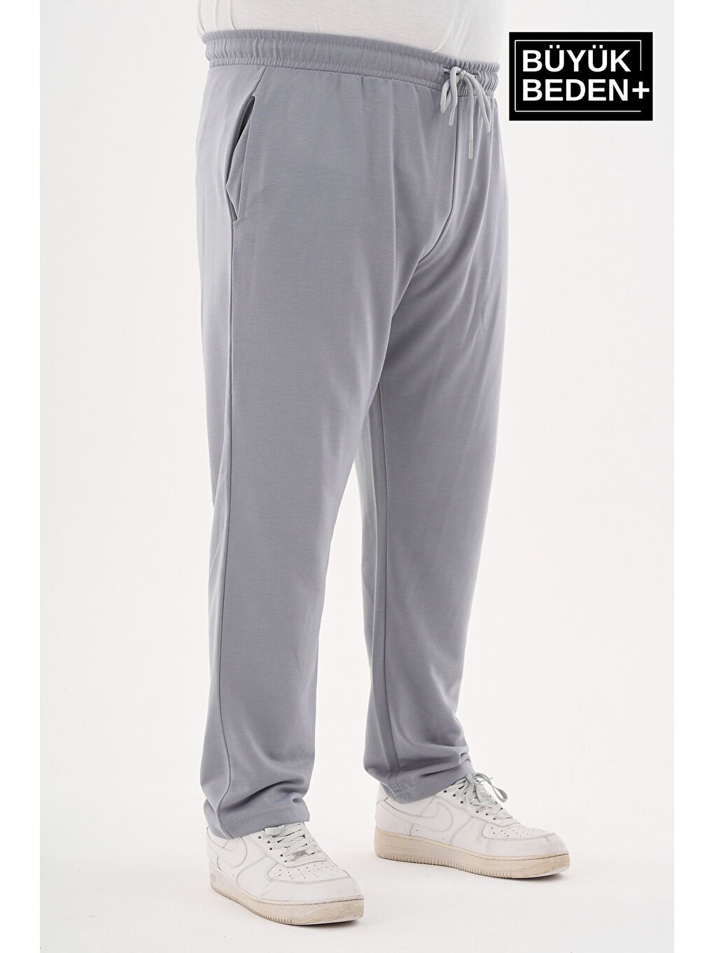 Gri Erkek Büyük Beden İnce Eşofman Altı SPR25BEA52-3