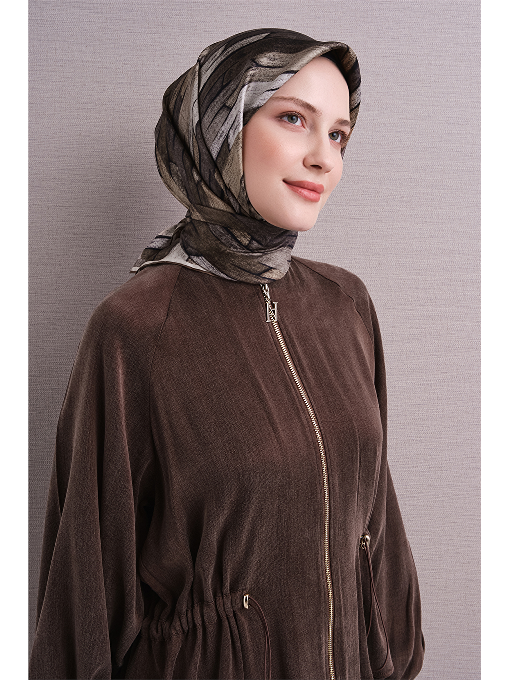 Kahverengi Saf İpek Twill Eşarp 9612d 04-2