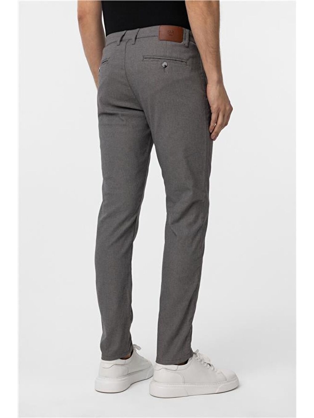 Gri Slim Armürlü Pantolon-4