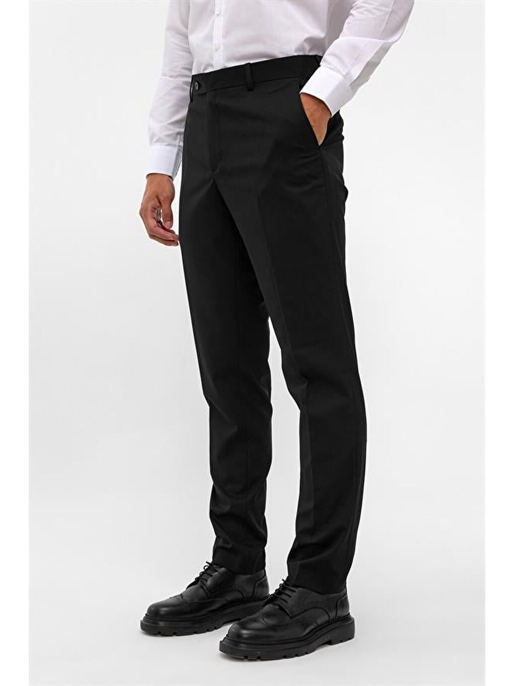 Siyah Slim Düz Pantolon-1