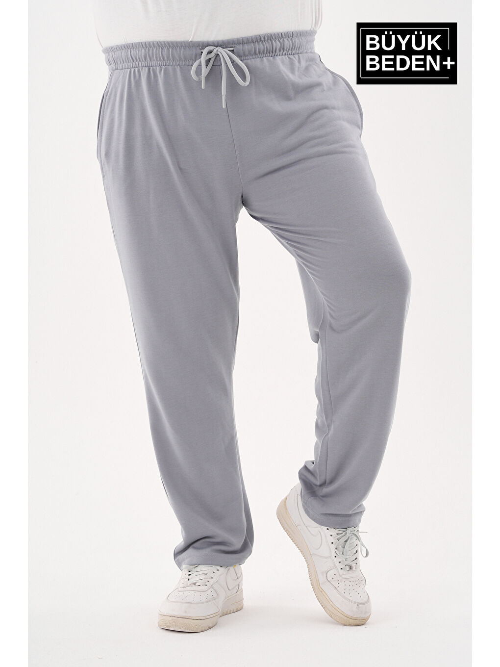 Gri Erkek Büyük Beden İnce Eşofman Altı SPR25BEA52-4