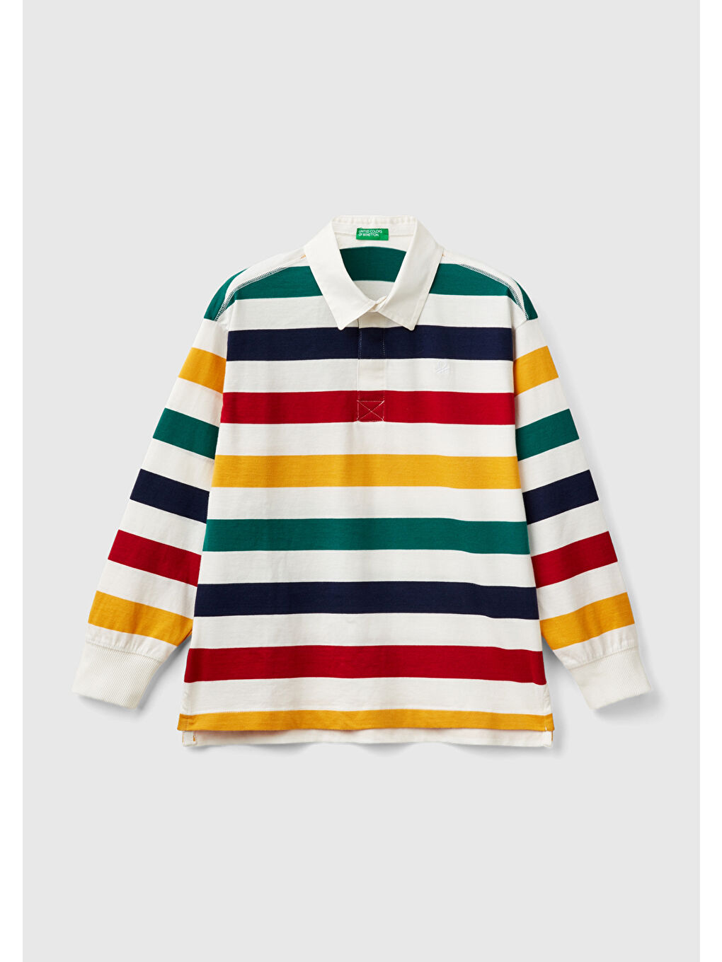 United Colors Of Benetton Karışık Erkek Çocuk Renkli Mix Göğsü Logolu Çizgi Desenli Sweatshirt