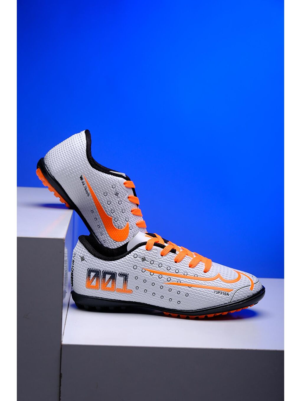 Beyaz W441 Çocuk Halı Saha Krampon Futbol Ayakkabısı-2