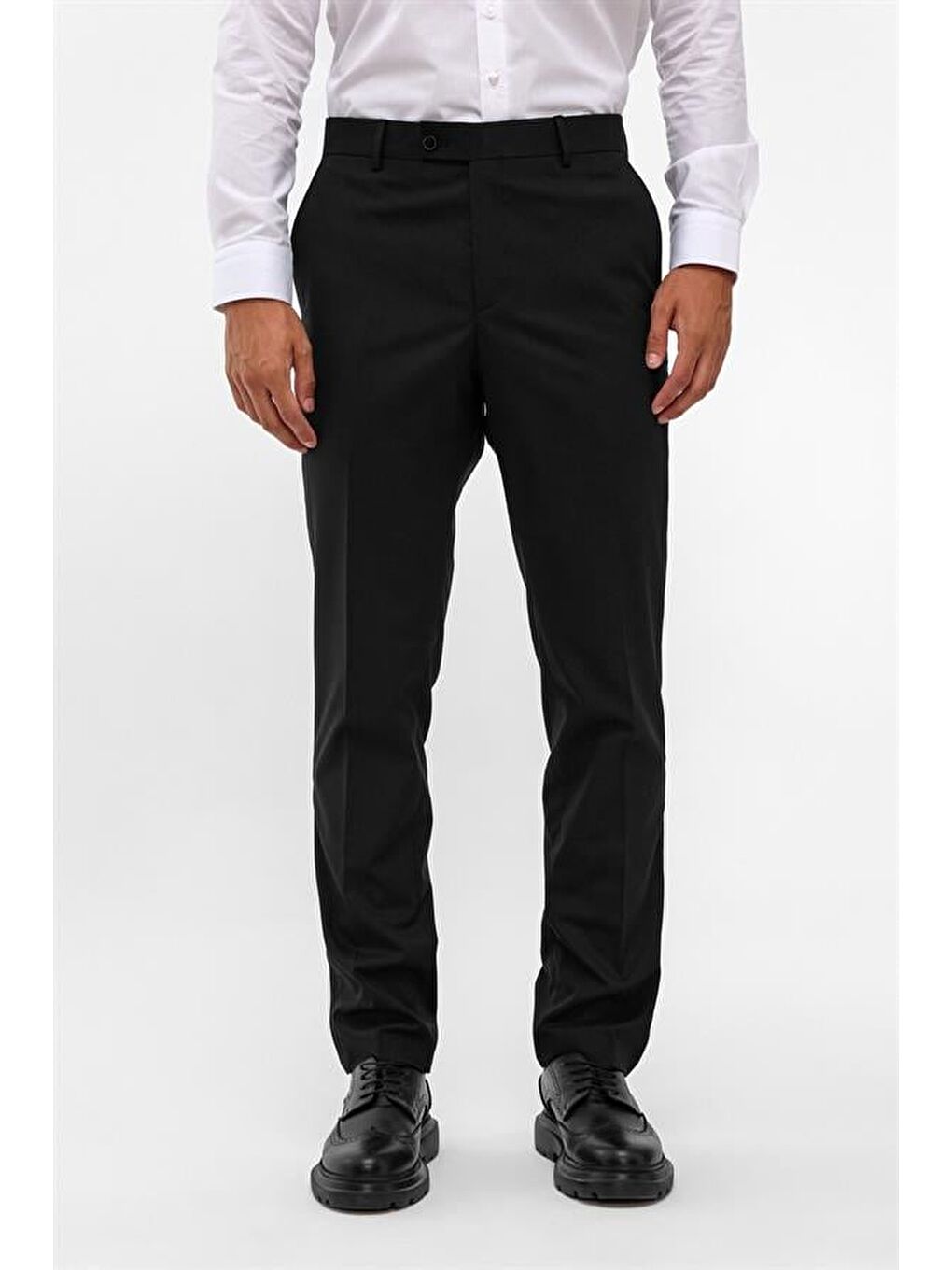 Siyah Slim Düz Pantolon-2