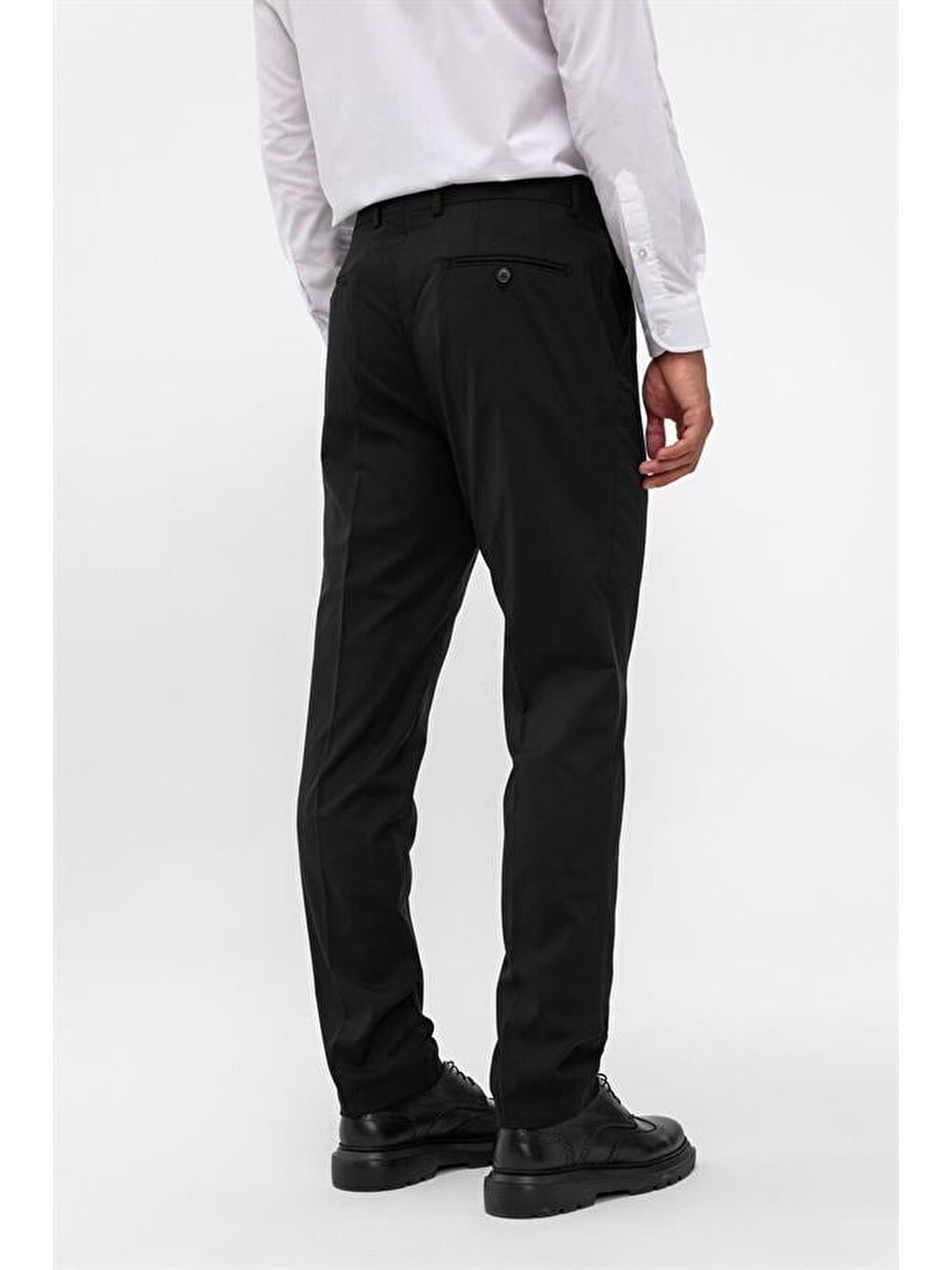 Siyah Slim Düz Pantolon-4