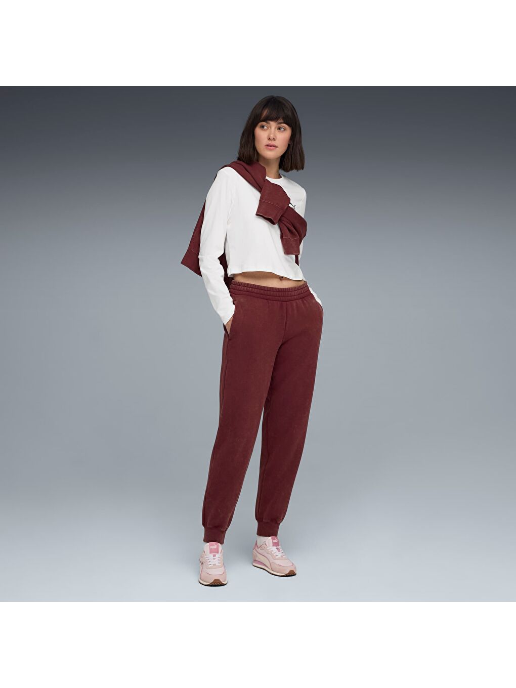 Bordo ESSENTIALS Elevated Comfort Kadın Eşofman Altı-1