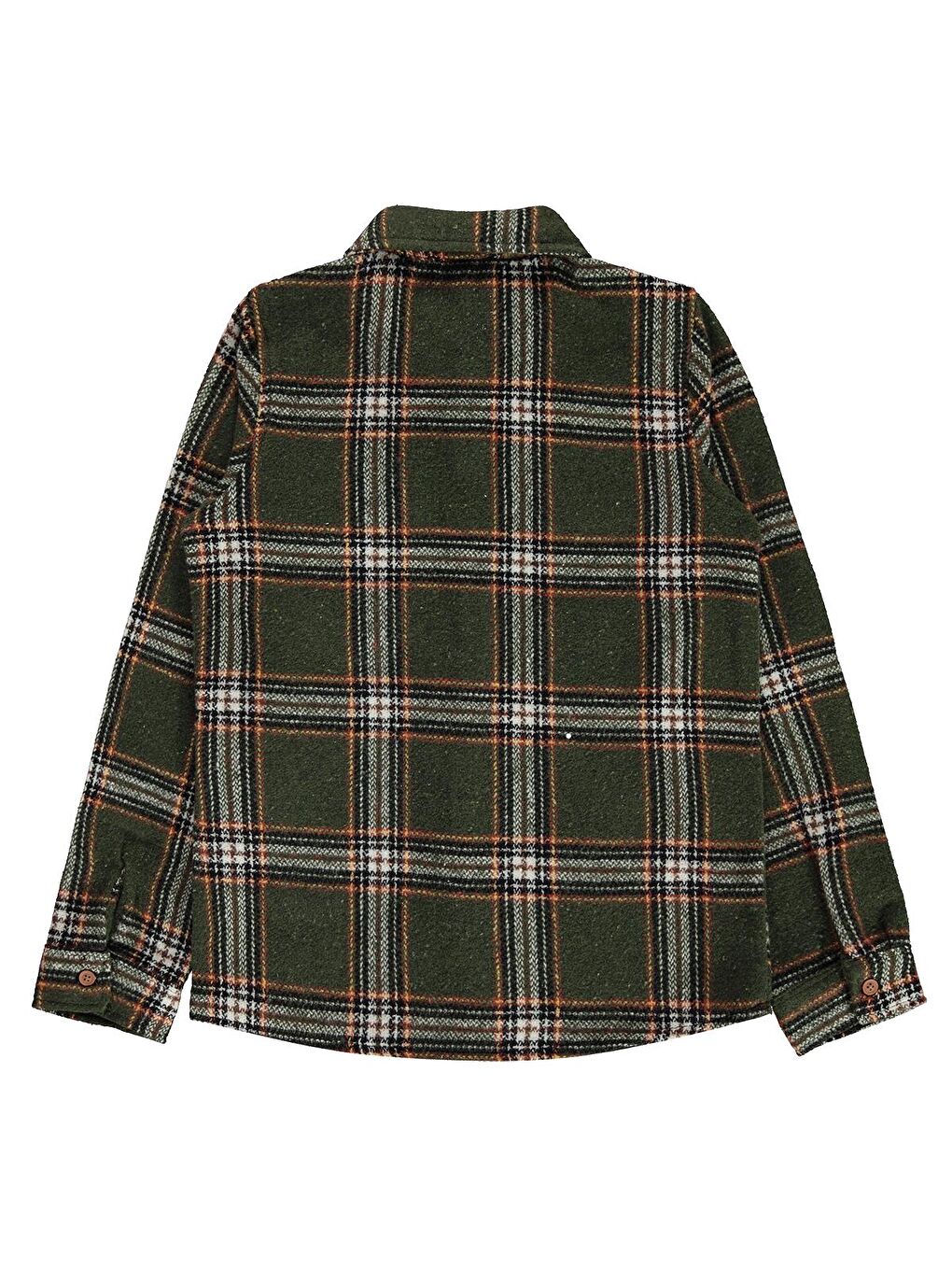 Boys Ekoseli Çift Cep Kapaklı 10-13 Yaş Gömlek - Haki 12-13 Yaş-1