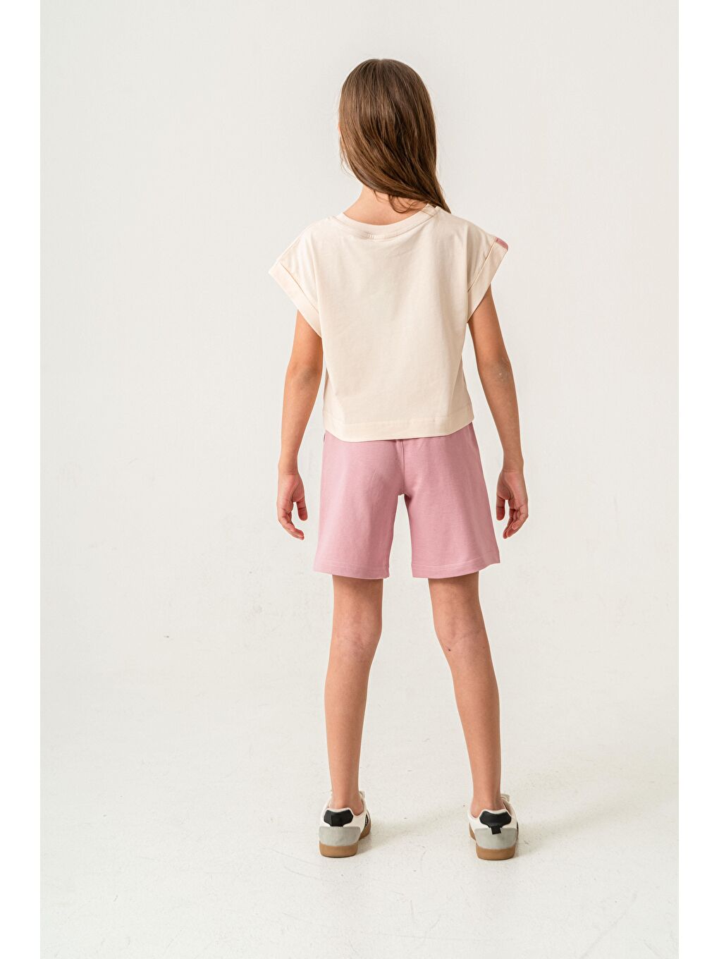 Pembe Havana Baskılı  Kız Çocuk Şort - Tişört Takımı-3