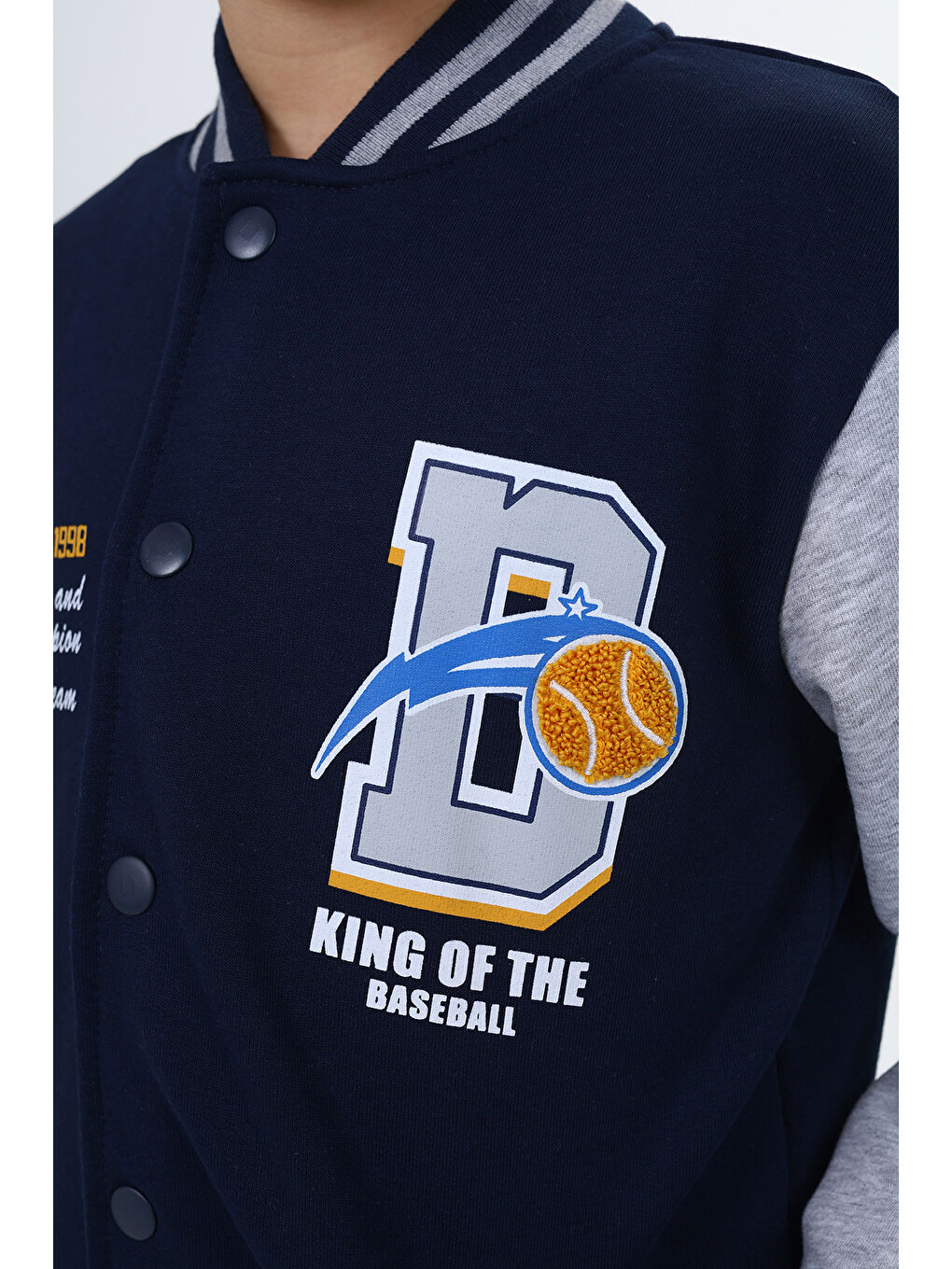 Lacivert Erkek Çocuk Baskılı Kolej Hırka-3