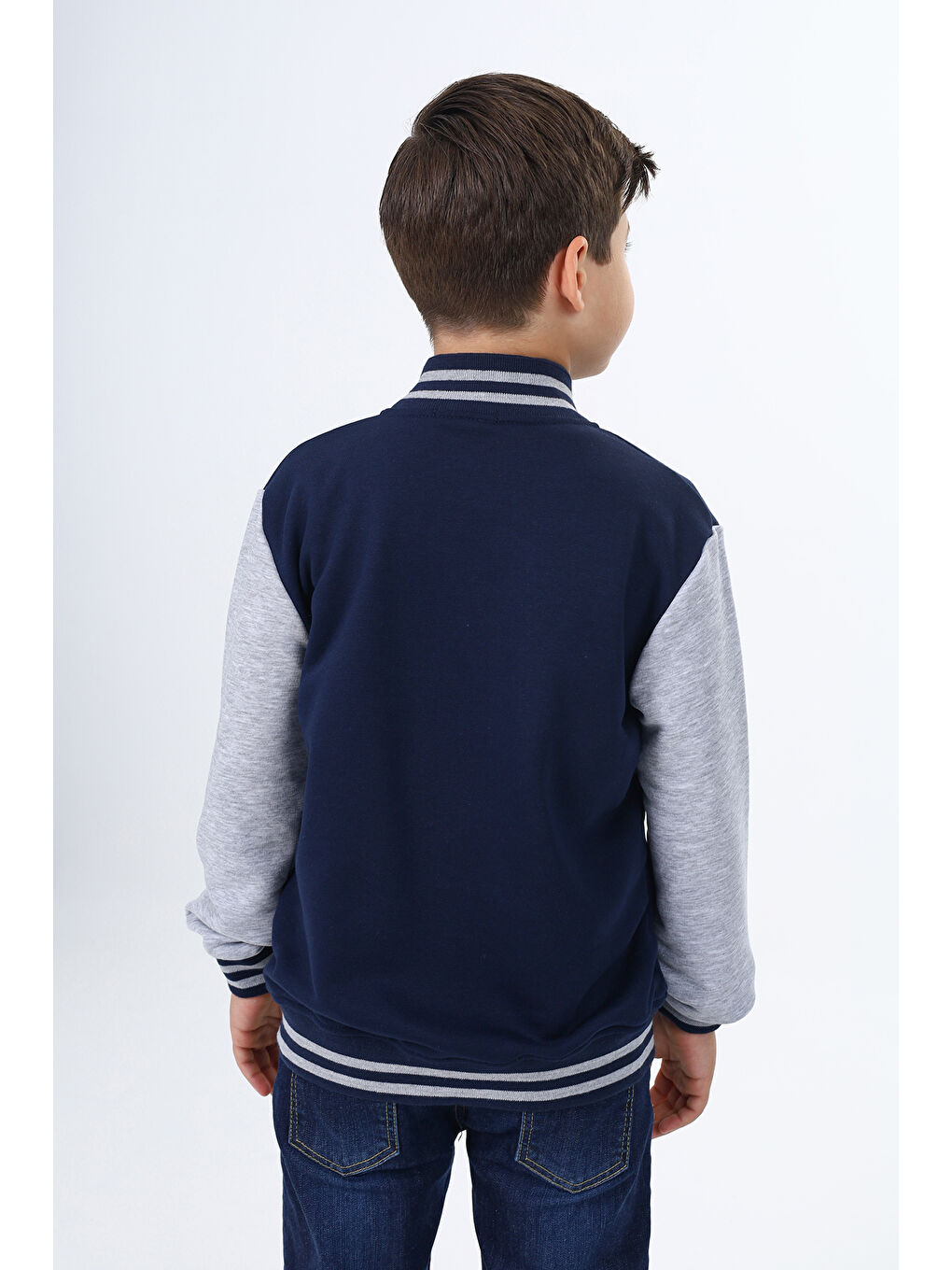 Lacivert Erkek Çocuk Baskılı Kolej Hırka-4