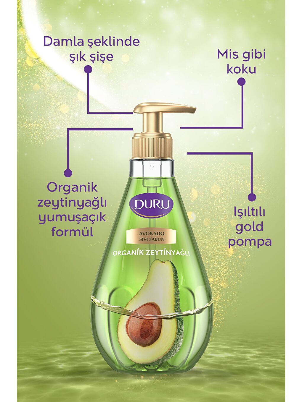Organik Zeytinyağlı Sıvı Sabun Avokado 1,5 1,5 500ml-1