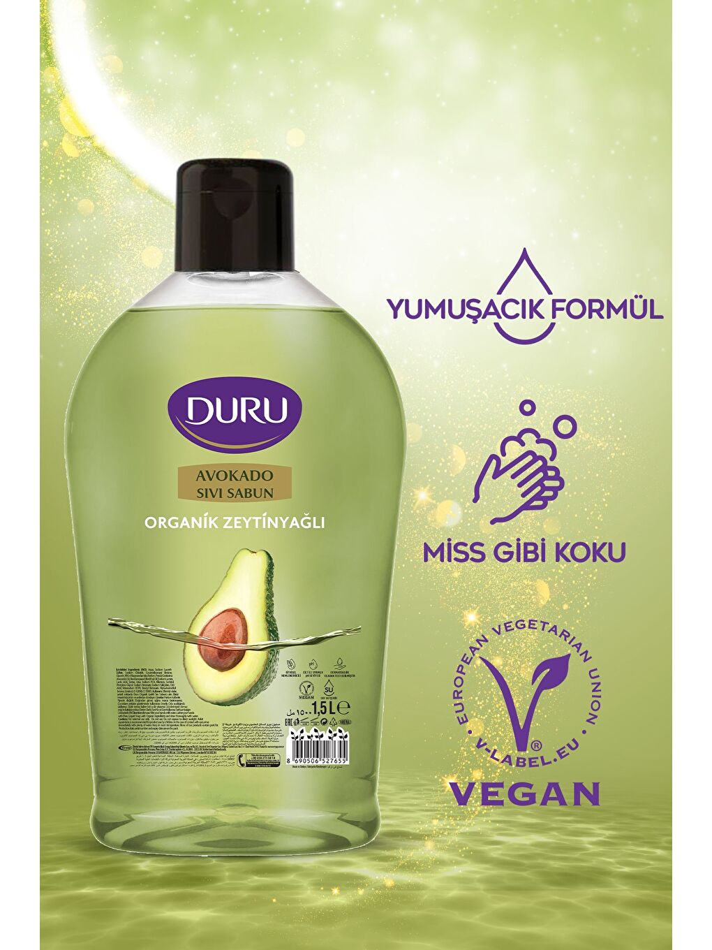 Organik Zeytinyağlı Sıvı Sabun Avokado 1,5 1,5 500ml-3