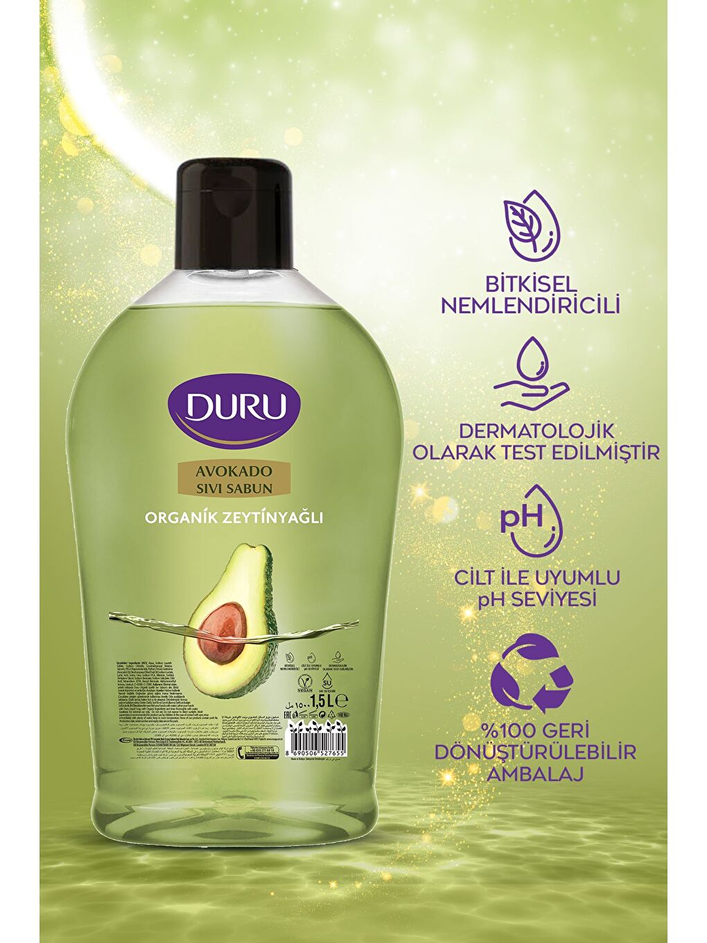 Organik Zeytinyağlı Sıvı Sabun Avokado 1,5 1,5 500ml-4