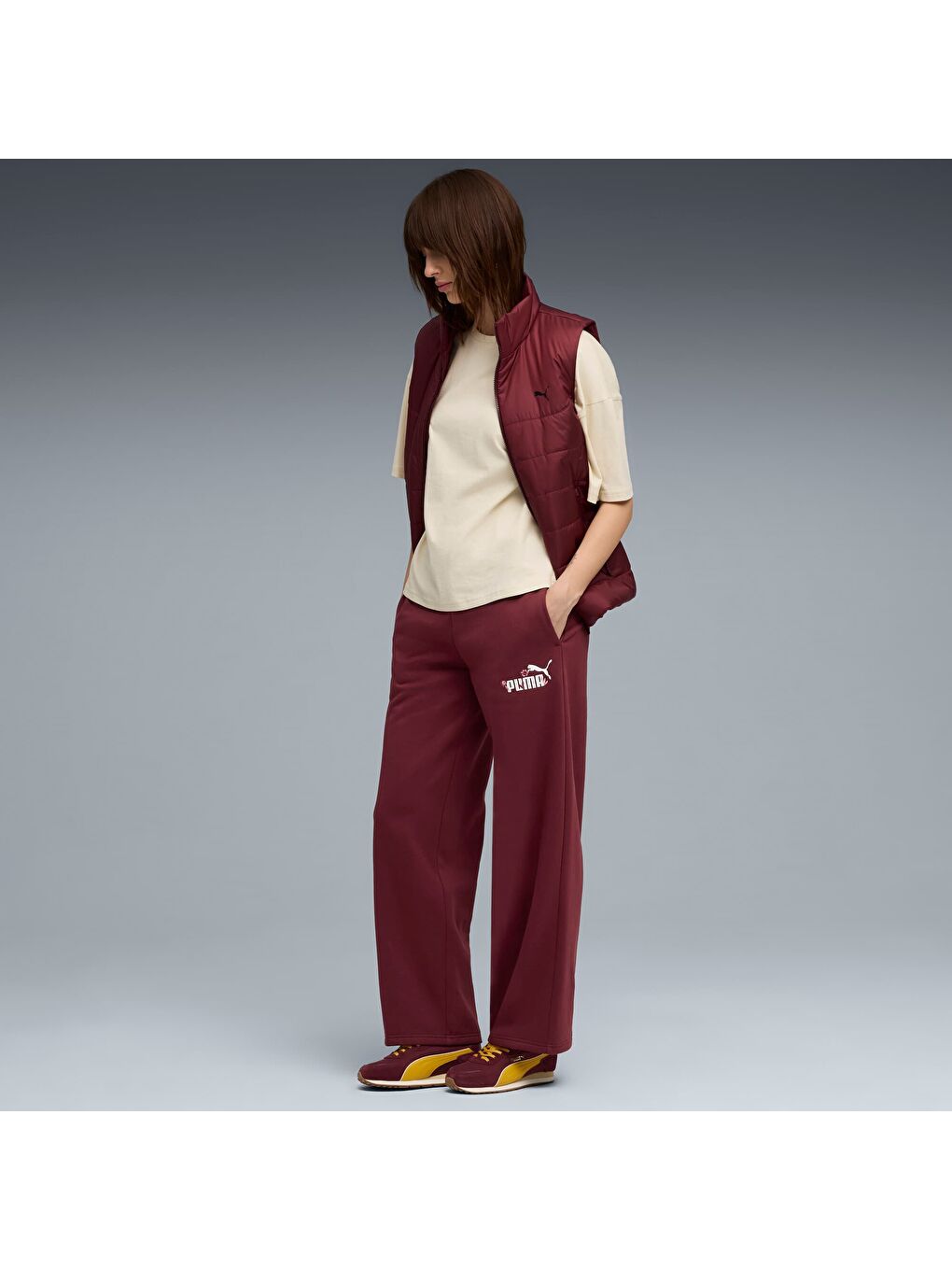 Bordo ESSENTIALS Nature 2.0 Comfort Logo Kadın Pantolon-1