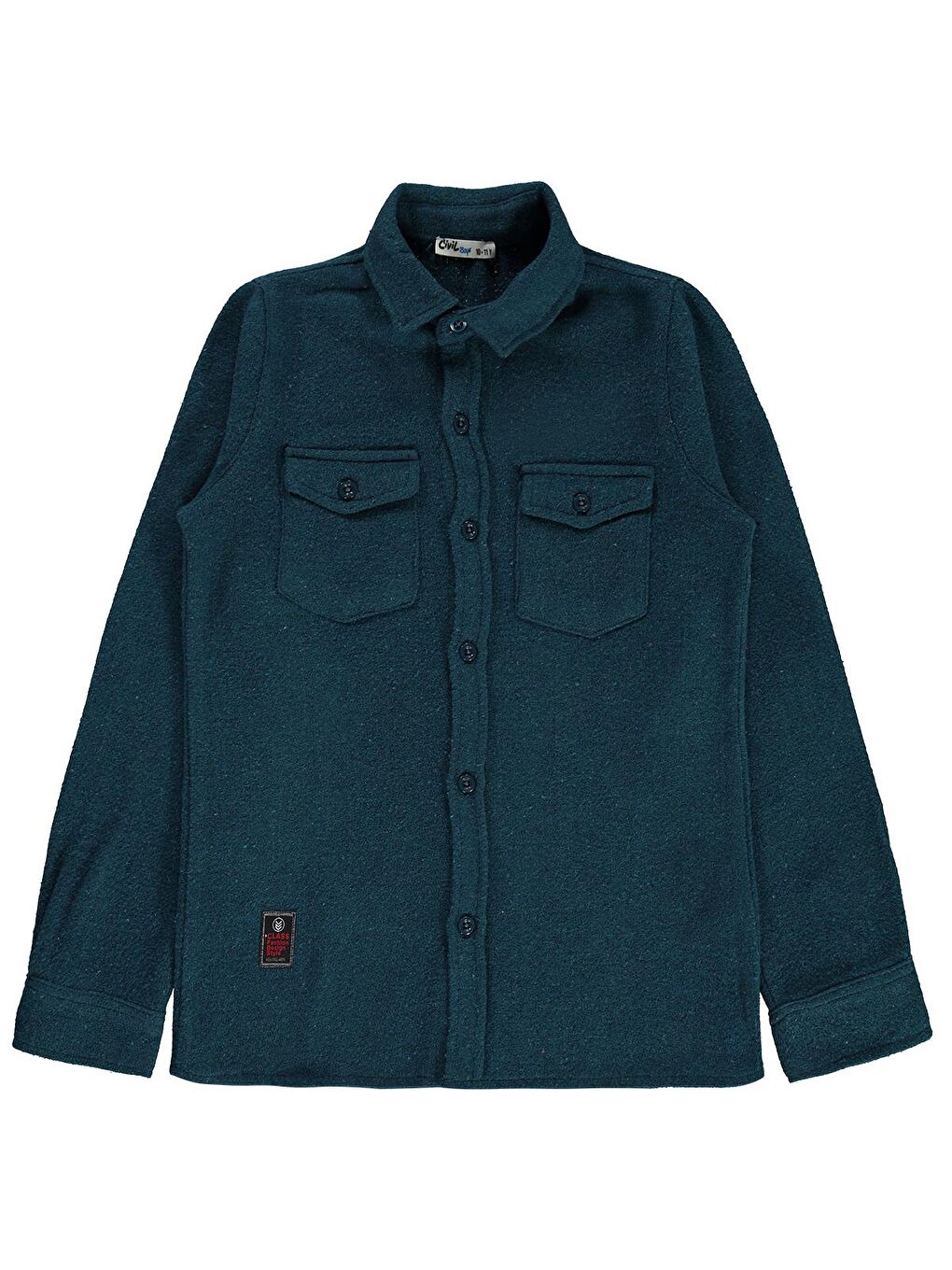 Petrol Boys Çift Cep Basic 10-13 Yaş Gömlek - Yeşil 12-13 Yaş