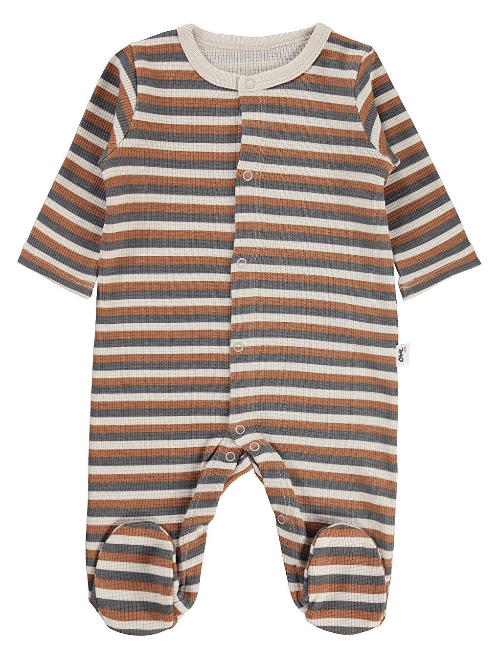 Baby Çizgi 1-9 Ay Tulum - Bej 1-3 Ay